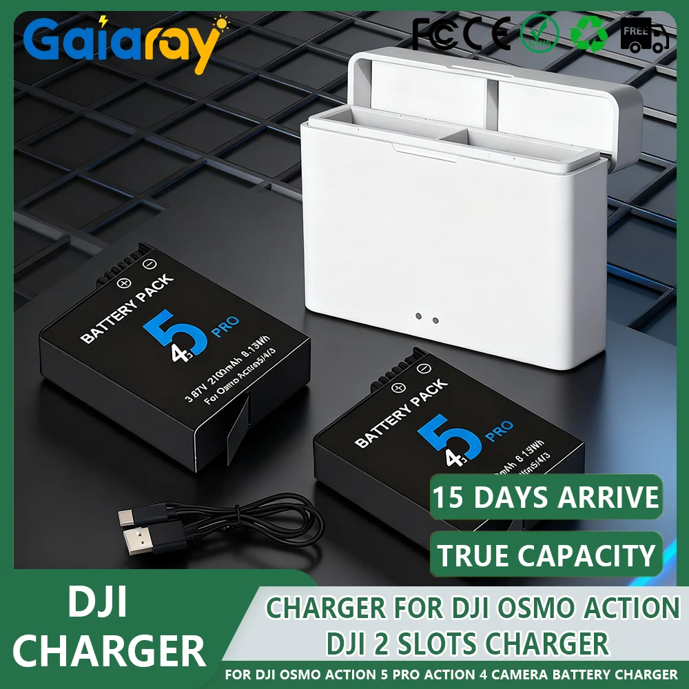 Batterie et Chargeur pour Caméra Action 360 - Lot 1 ou 2 Pièces