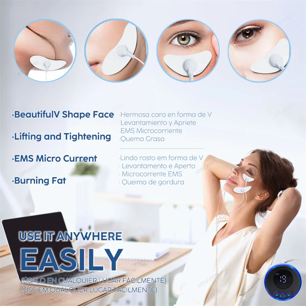 EMS Face Lifting Massage Microcurrent Face Anti Wrinkle Skin Tighten Beauty Health Neck Eye Massage Slimming Tool