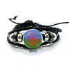 Gypsy Flag Romani Peoples Flag Leather Bracelets Glass Dome Snap Button Bracelet & Bangles Fashion Women Men Jewelry 1