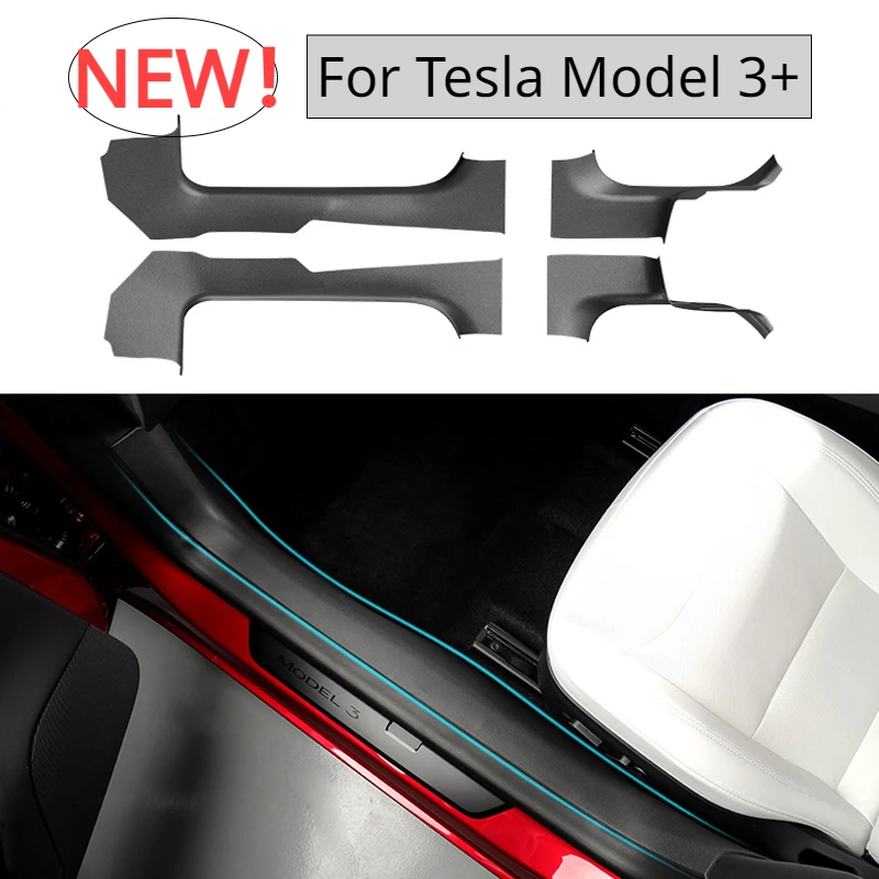 

Front Rear Door Sill Pad for Tesla Model 3+ Welcome Pedal Threshold Strip Central Control Side Guards New Model3 Highland 2024