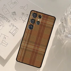 Elegant Brown Plaid Phone Case - Stylish Protective Back Cover - Galaxy S20Ultra (XXX2035)
