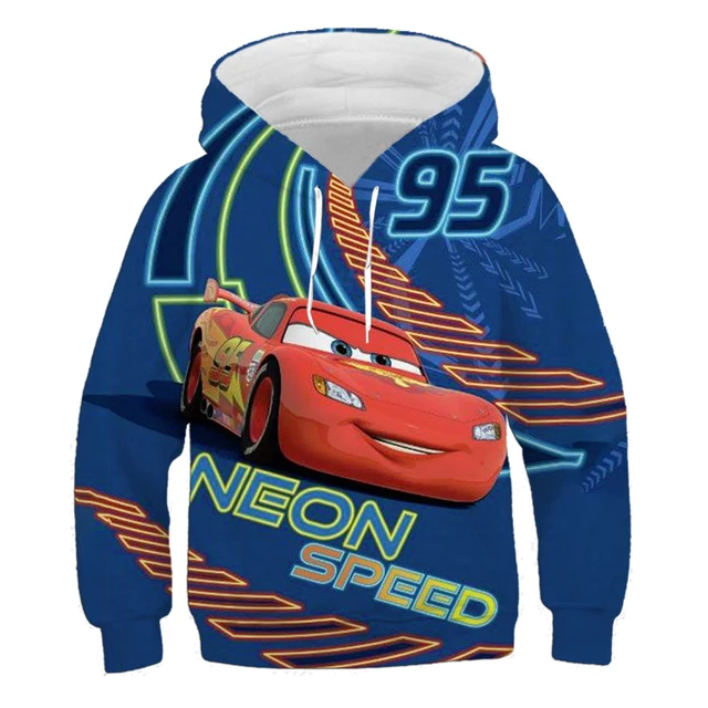 Disney Children's Hoodie Baby Cartoon Clothes Pixar Cars Lightning McQueen  Spring and Autumn Men's and Women's