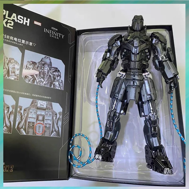 

Marvel Led Light Iron Man 2 Whiplash Mark2 1/10 Action Figure The Infinity Saga Infinite X Action Movie Model Doll Toys Kid Gift