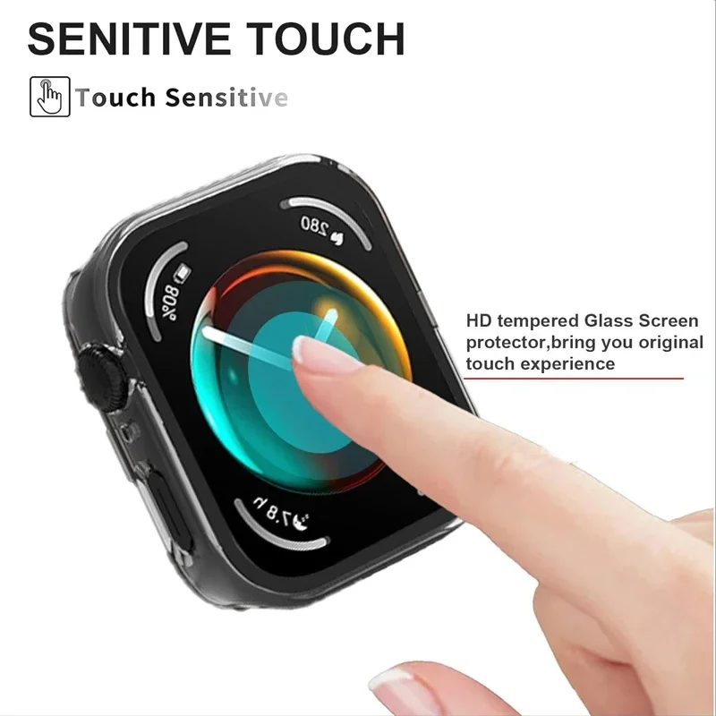 Premium Tempered Glass + PC Bumper Screen Protector for Huawei Watch Fit 3 - All-Around Protection