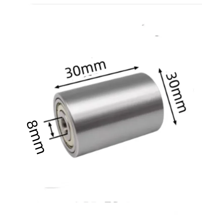 1pcs 2 개의 베어링 플랫 가이드 휠이있는 이중 베어링 금속 롤러 직경 30MM 길이 30mm 보어 5/6/7/8/10mm