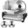Meat Slicer 200W Electric Deli Food Slicer with 2 Removable 7.5" Stainless Steel Blade, Adjustable Thickness for Home Use, 1
