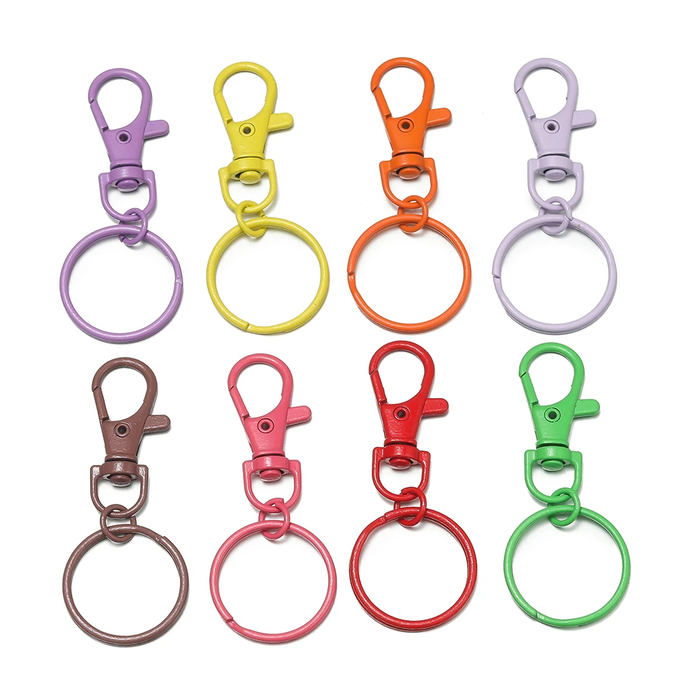 5/10 stücke Mehrfarbige Schlüsselring Karabiner Haken Mit Verstellbarer Schnalle Für Die Herstellung Von Schlüsselbund DIY Taschen Puppe Haken Schmuck zubehör
