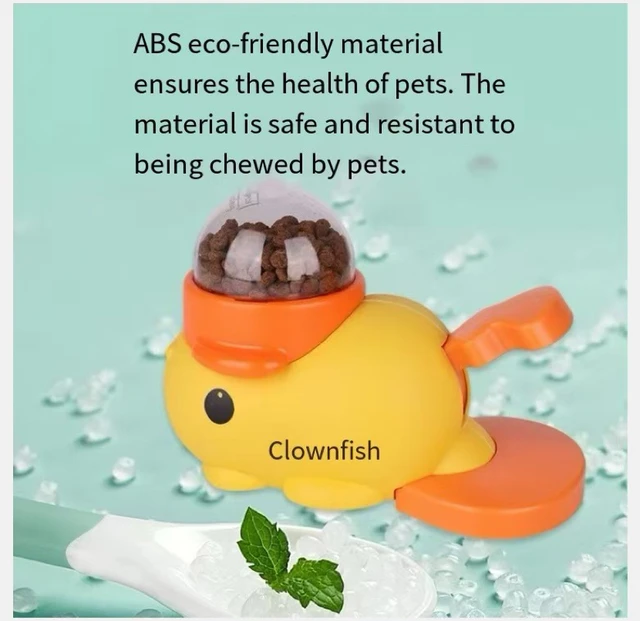 Yellow Duck Dog Automatic Feeder Interactive Pet Feeding Machine Puppy Food Dispenser Toy Training Device 6