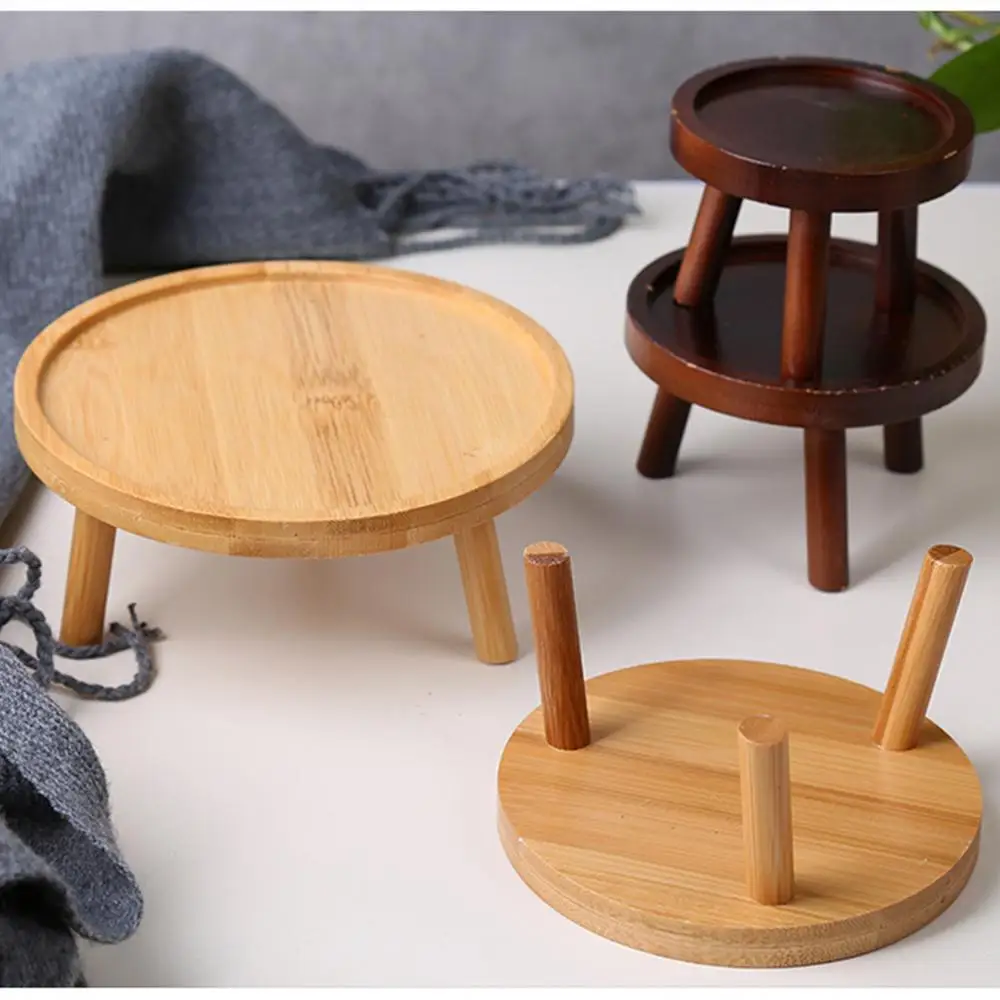 Description Picture 4 of itemWooden Plant Holder Stool Multifunctional Small Round Table For Potted Plant Fish Tank Indoor Plant Pot Display Stand Home Decor