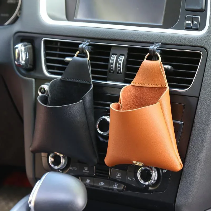 

Car Air Vent Outlet Organizers Bag Car Interior Mobile Phone Holder Pen Key Storage Bag Automobile Hanging Box Car Styling