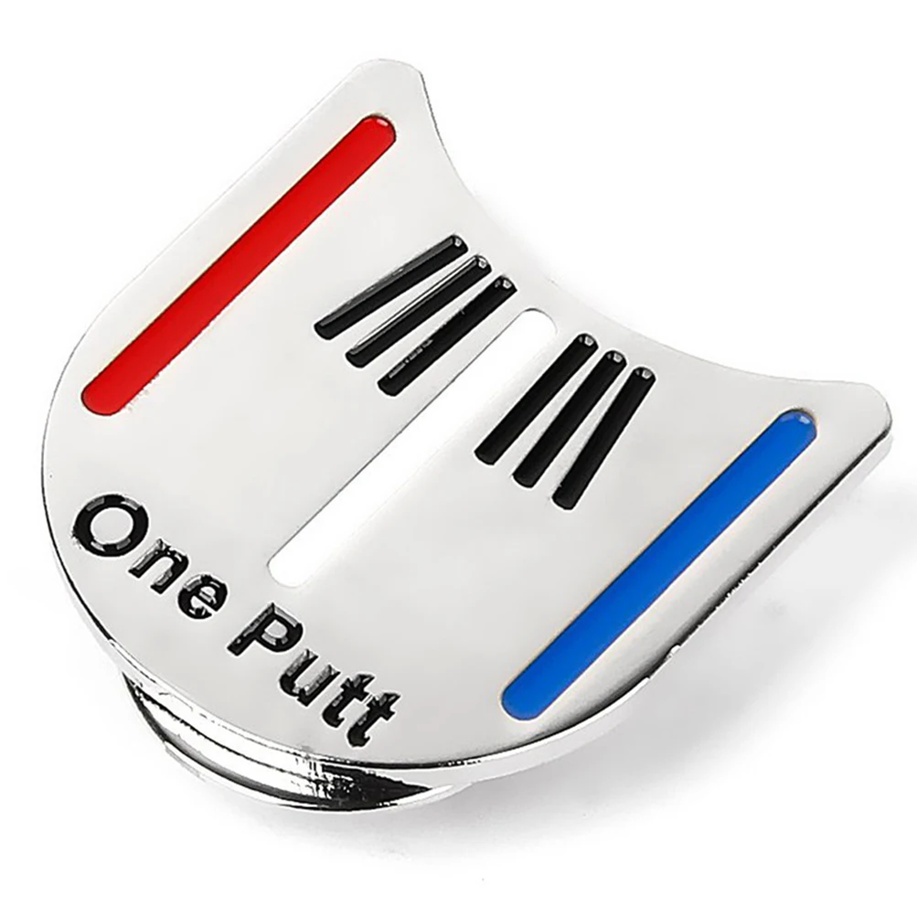 1/2/6Pcs One Putt Design Golf Ball Marker with Hat Clip