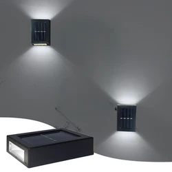 Enhanced Solar Wall Lamp - Waterproof Dual - Directional Outdoor Lighting for Garden and Landscape Decor (White)