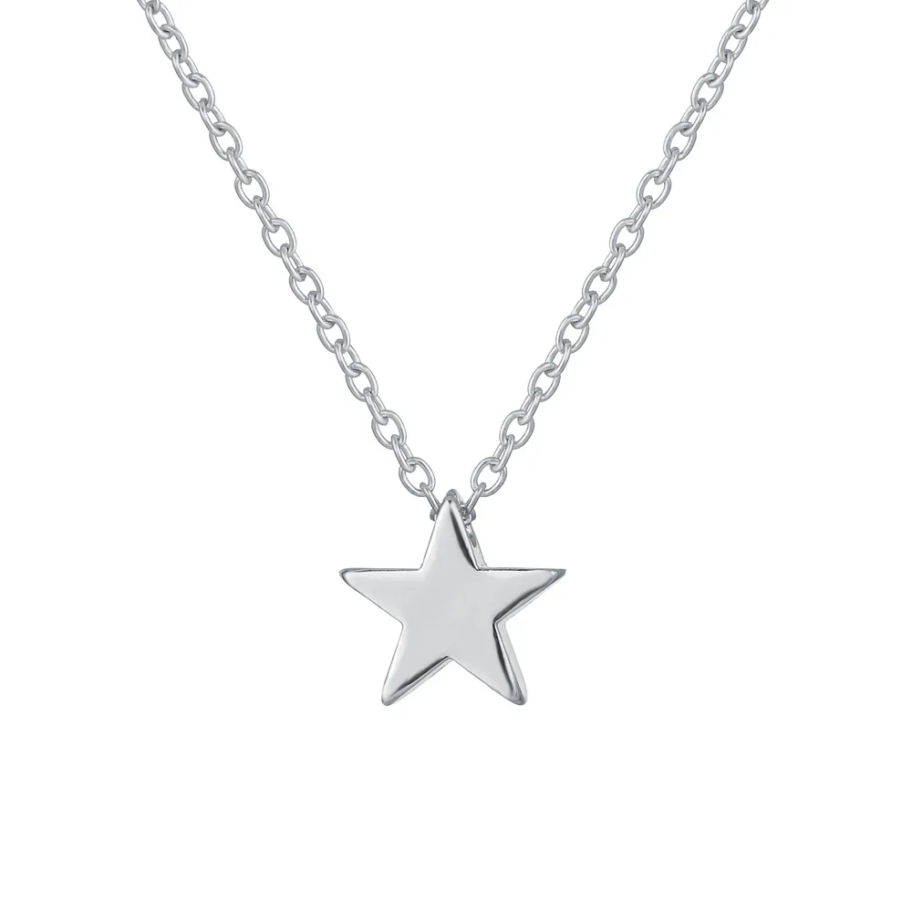 Nuovo modo semplice collana con ciondolo a forma di stella color argento da donna gioielli geometrici regalo per feste di nozze collari corti femminile_voghion.com