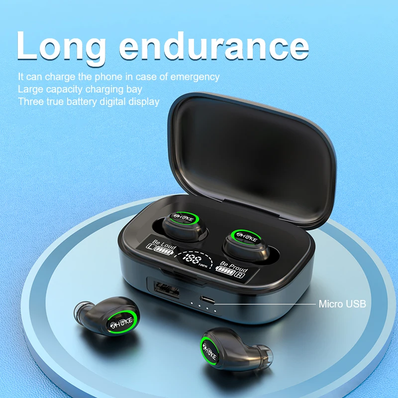 TWS Wireless Headphones Earphones Bluetooth Touch Control Noise Reduction Stereo Earbuds Headsets For Xiaomi Iphone_voghion.com