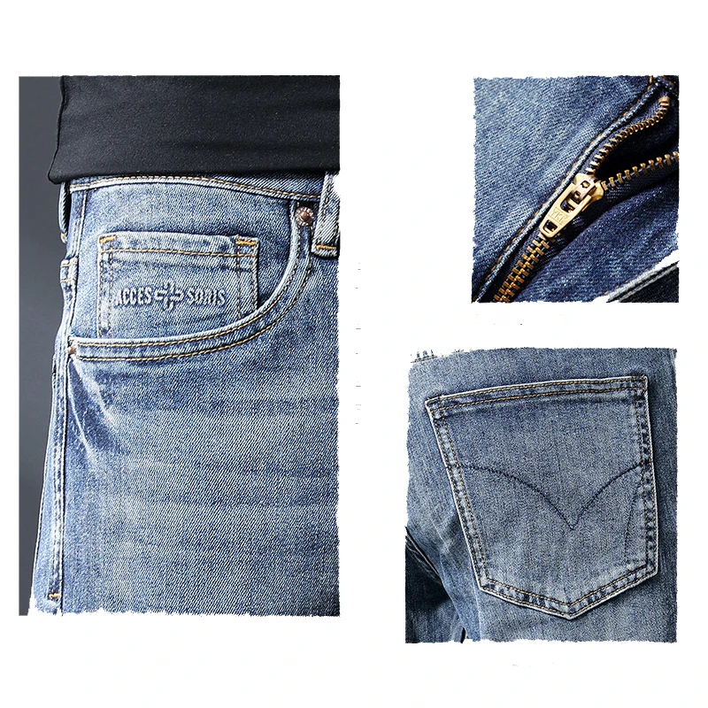 New Business large size Men's Jeans Casual Straight Stretch Fashion Classic Blue Work Denim Trousers Male Brand Clothing 28-48