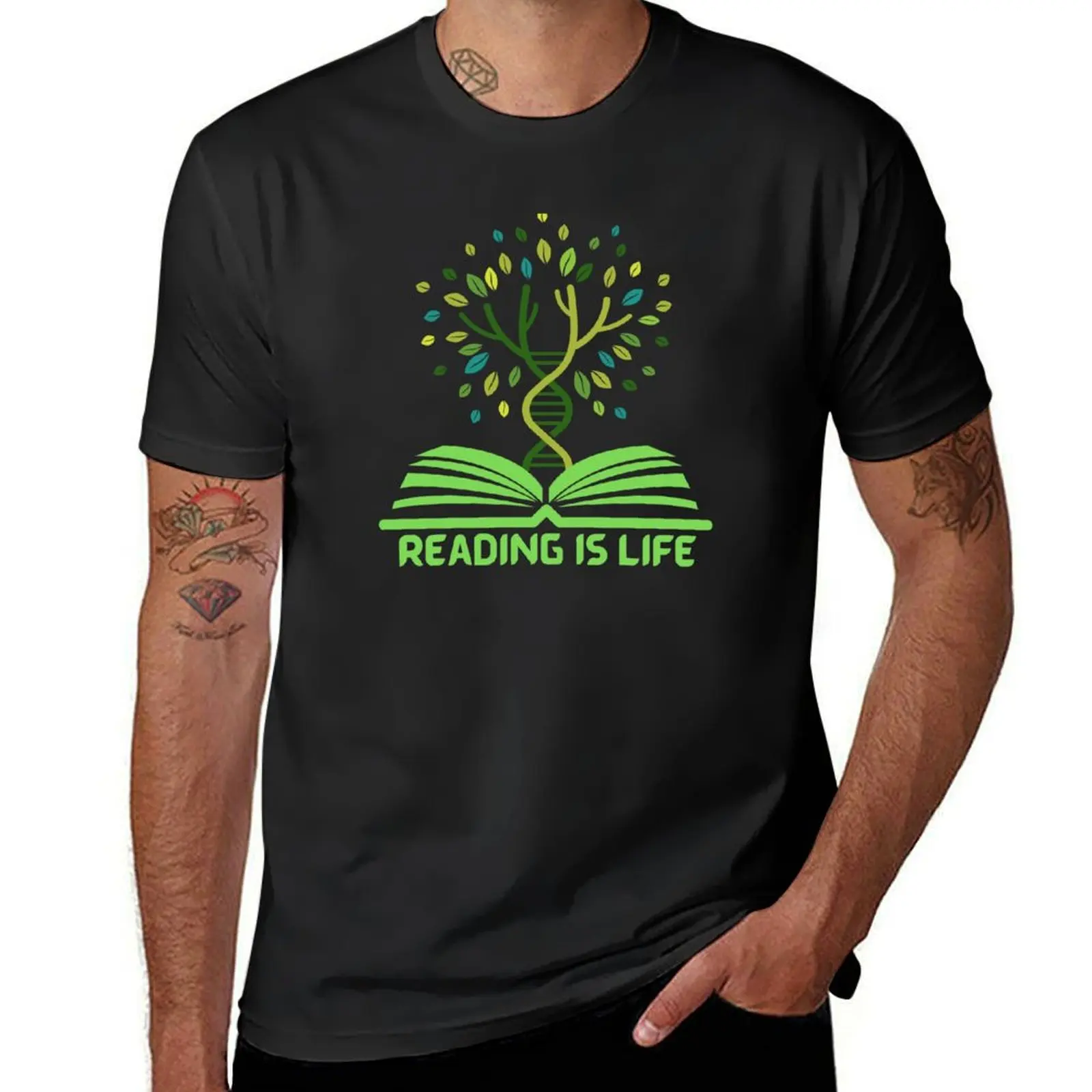 

Floral Book Lover-Reading is life- books DNA T-Shirt quick-drying oversizeds anime clothes t shirts men