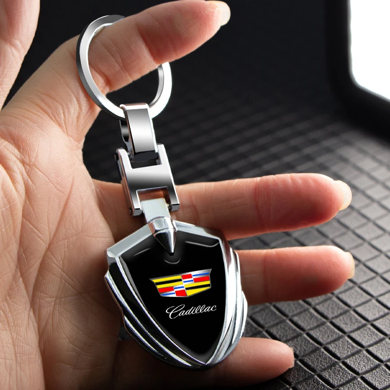 3D 금속 합금 자동차 키체인 구름 패턴 방패 키링 액세서리 캐딜락 SRX ATS XTS CT4 CT5 CT6 XT4 XT5 XT6용