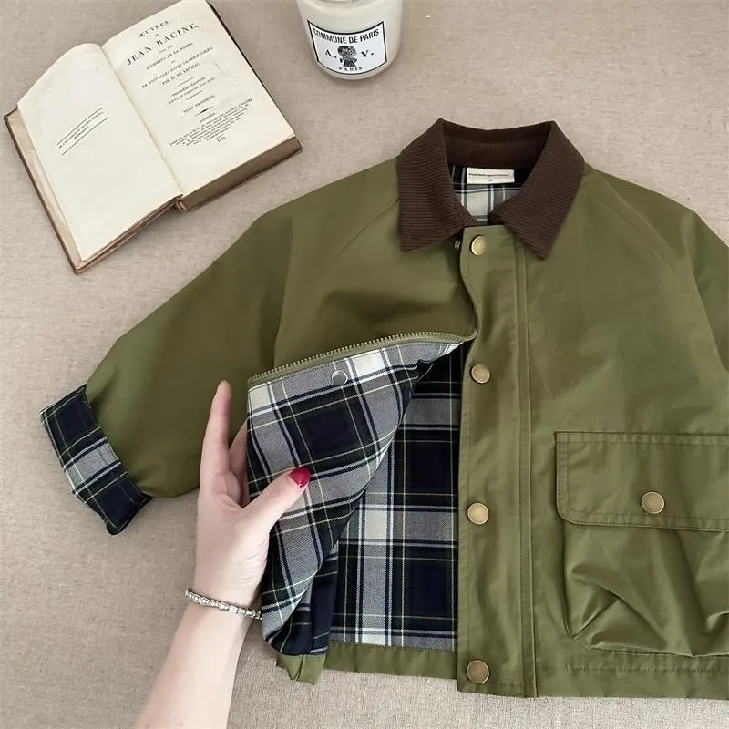 Kids Jackets Kids Coats Fashion Baby Girl Boy Cargo Trench Jacket Infant Toddler Child Patchwork Coat Spring Autumn Child Dust Coat Baby Clothes 1-10Y