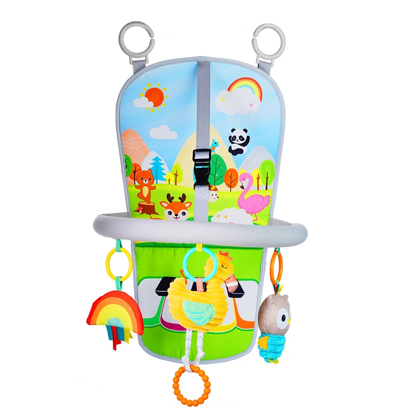 Cartoon Baby Car Rearview Mirror Baby Mirror Toys Multi-Function Baby Toy Infant Soft Mirror Tummy Time Easy To Install Infant