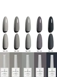 Elegant Grey Nail Gel Polish Set - DIY Soak Off UV Gel for Long - Lasting Manicure and Art Decoration (1  set)