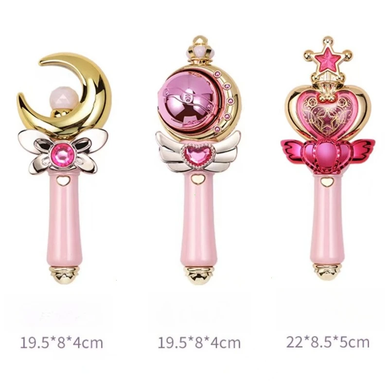 Fairy Magic Wand Glowing Musical Sound Effects Toys Cutie Moon Rod Wand Figure Toys Queen Transformation Wand Stick Girls Gifts