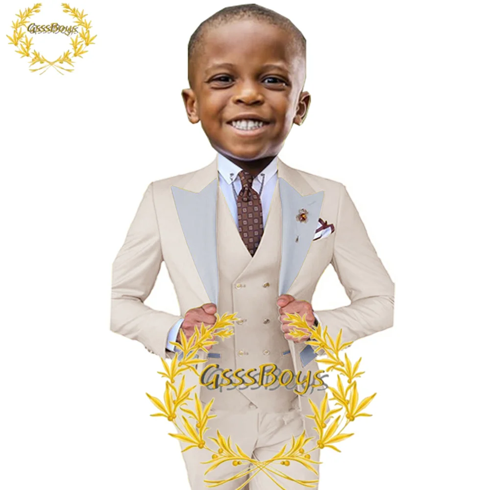 Suit for Boys Tuxedo Wedding Three Piece Child Blazer Pants Vest Formal Jacket Set 2-16 Years Old costume enfant gar&ccedil;on