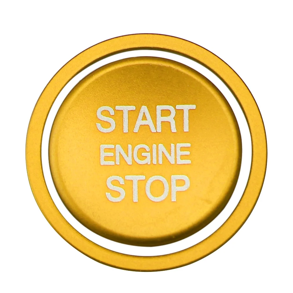 Car Engine Start Button Cover 2pcs Car Ignition Engine Push Start Stop Button Switch Cover Sticker for Volkswagen VW Golf 7 GTI R Jetta CC Troc Touran Arteon