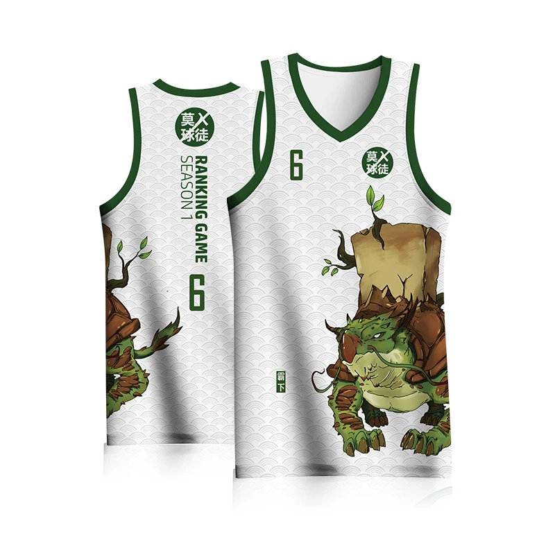 thumbnail image 1 of Camisetas de baloncesto BASKETMAN para hombre personalizables con sublimación completa, nombre del equipo, número, logotipo impreso, patrón de dragón, ropa de entrenamiento, 1 of 5