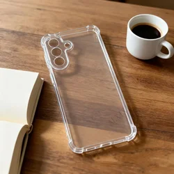 Durable Silicone Armor Four - Corner Anti - Drop Phone Case - Samsung A25 5G (Clear)