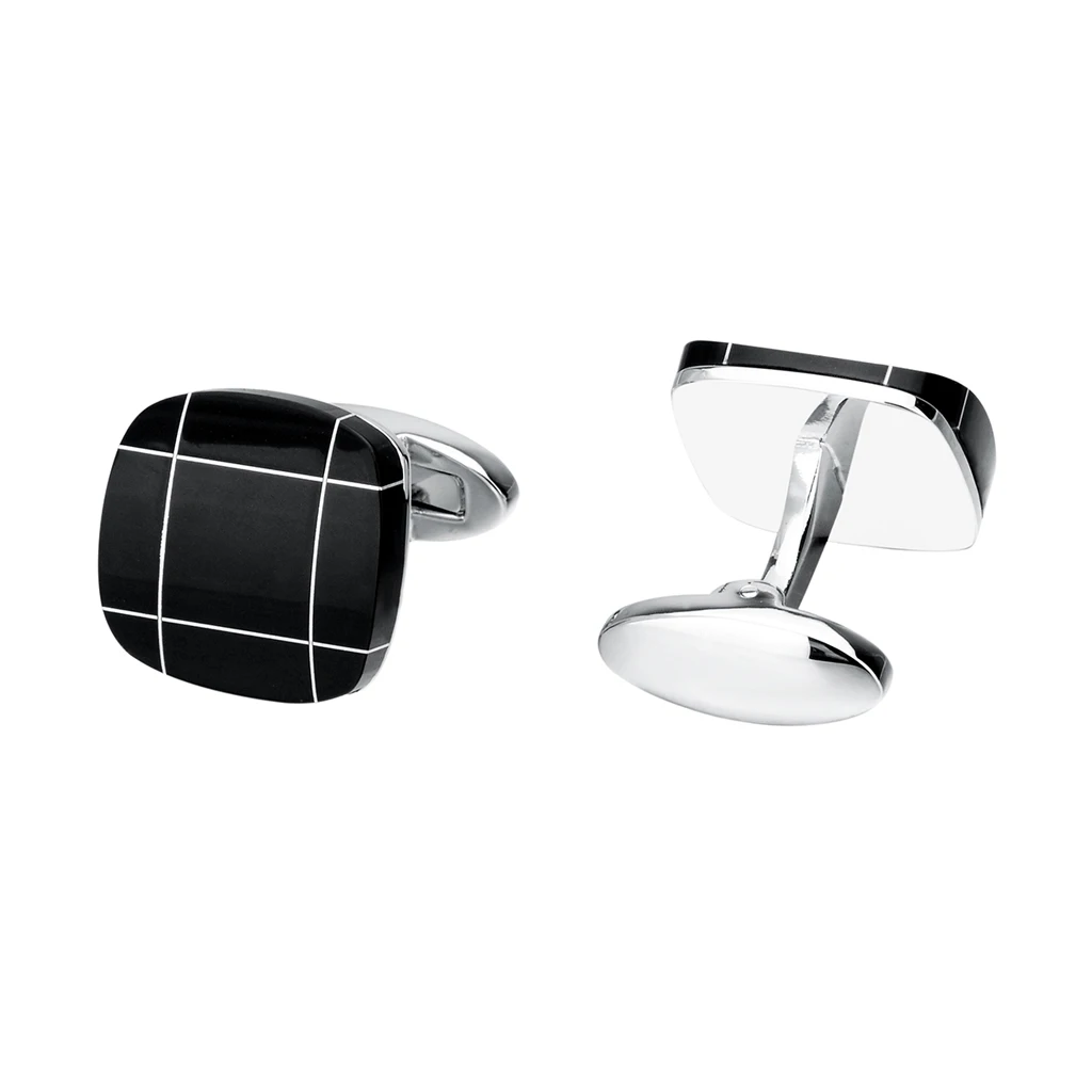 

NVT Classic Square Black Stone Cufflinks For Mens Shirt High Quality Business Gift Cuff Links Dropshipping