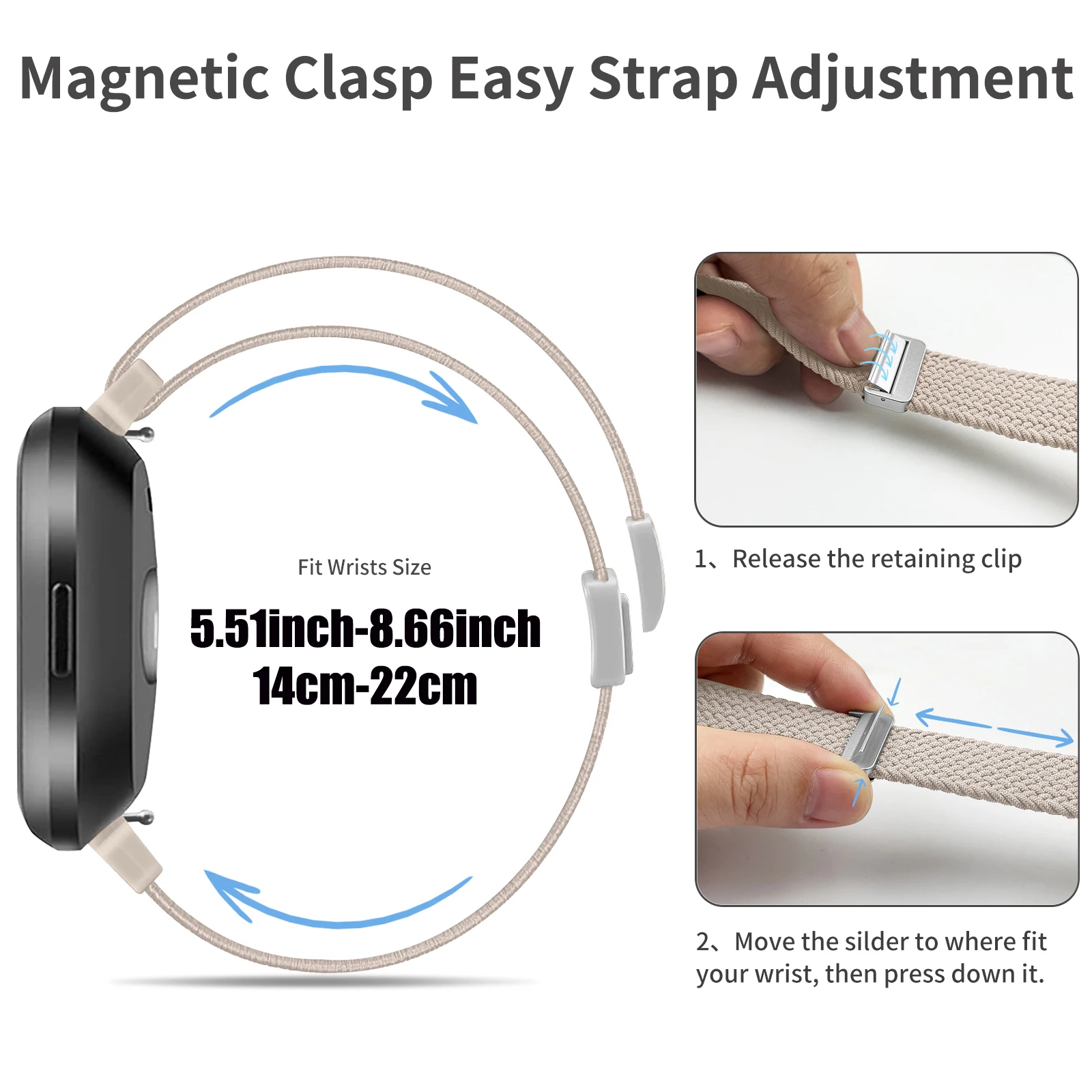Vibrant Elastic Woven Magnetic Buckle Strap – Sport Band