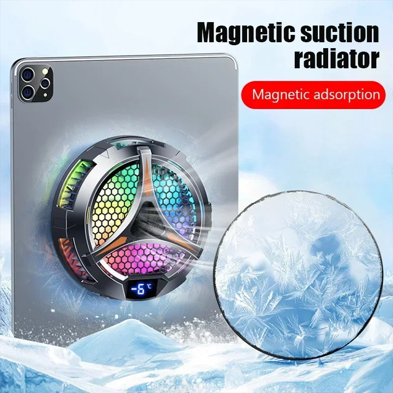 Phone Cooler X42 Fan Phone Magnetic Cooler for Dedicated Tablet with Aluminum Laptop Tablet Stand Radiator Peltier Cooler for iPad iPhone Mac