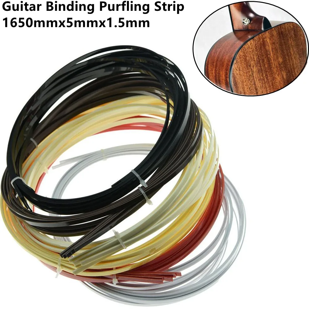 5pcs ABS Guitar Body Binding Purfling Strip Parts For Luthiers Acoustic