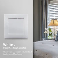 White Classic Flame Retardant Plastic Panel 1 Gang 1 Way Wall Switch On / Off Rocker Switch 16A AC 250V 86mm*86mm - Image 4