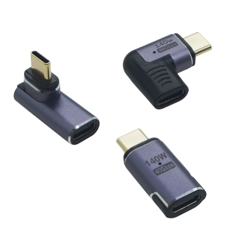 엘보우 마그네틱 어댑터, USB C 타입에서 C 타입 고속 충전 자석 변환기, 썬더볼트 3, 8K @ 60Hz, PD140W, USB4.0, 40Gbps