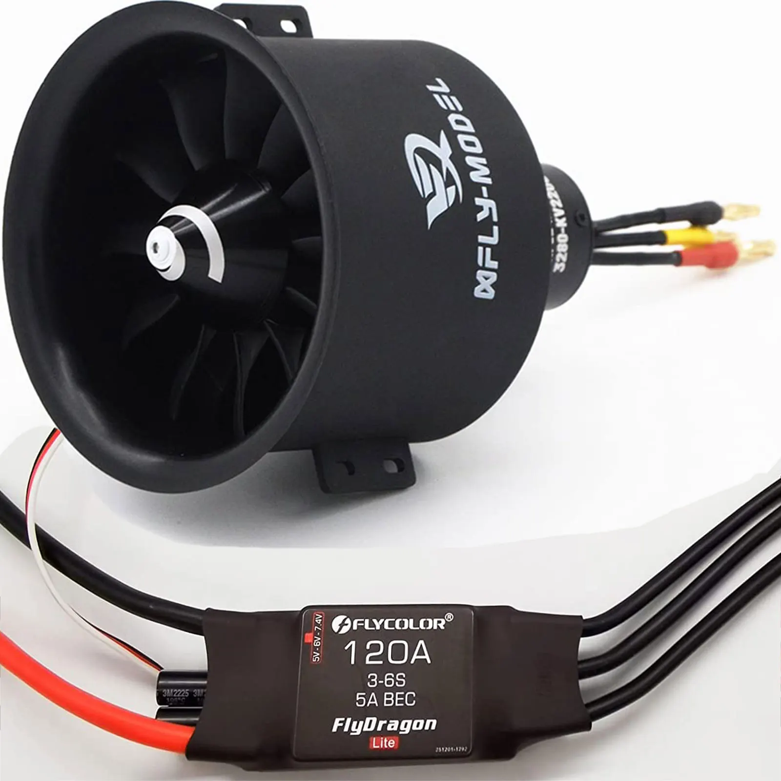 

XFLY-Model 80mm EDF 12 Blades Ducted Fan with 120A Brushless ESC 3280 RC Brushless Motor KV2200 Thrust 3400g for 6S Jet Airplane