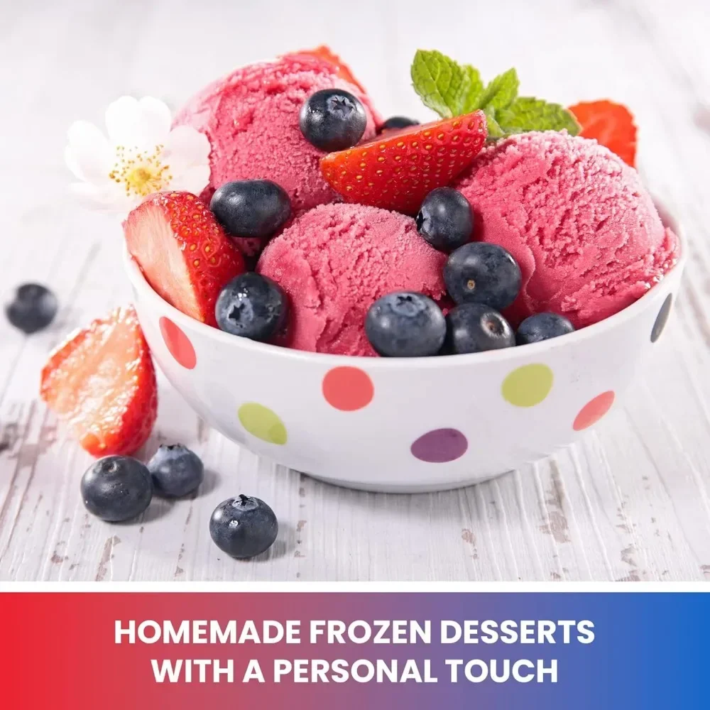 urt Sorbet Gelato in 1 Hour No Salt or Pre-Freezing Stainless Steel Silver