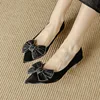 Designer High Heels Women's Transparent Heel Pumps Elegant Satin Ribbon Bow Heels Luxury Party Dress Shoes Bridal Wedding Shoes 5