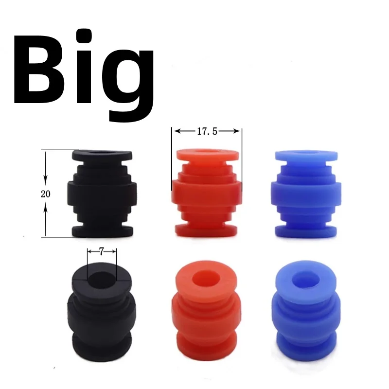 Gros plan sur les boules amortisseurs en silicone utilisées pour stabiliser un gimbal GoPro.
