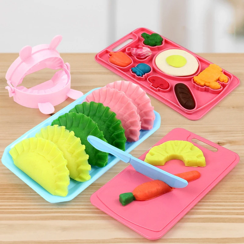 Cartoon Cute Pig Noodle Machine Clay Set Game Noodle Machine Multiple Molds Knife Fork Clay Set Toys Kids Gifts 3