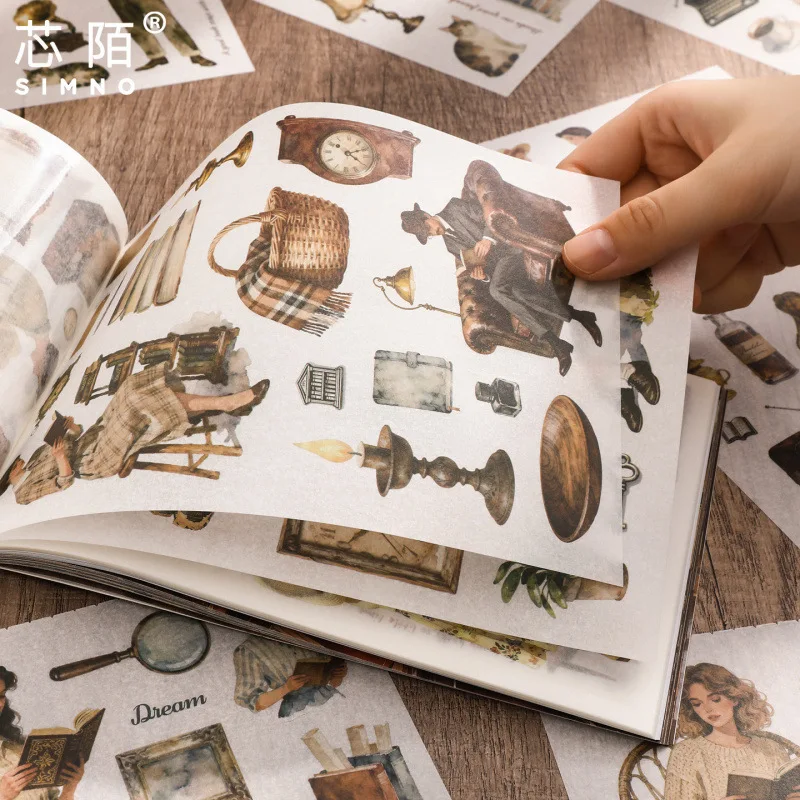 빈티지 스티커북 DIY 수제 앨범 스크랩북 정크 저널 다이어리 플래너 아트 공예 장식 용품