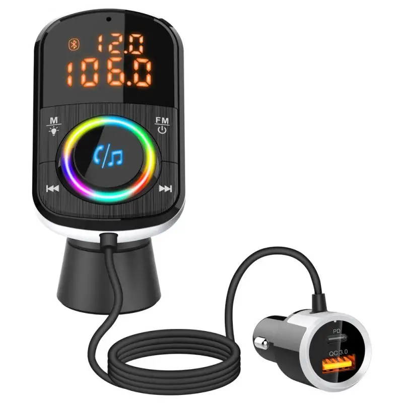 

Fm Transmitter Bc71 Multifunctional Universal Qc3.0 Fast Charge Car Accessories Car Ambient Light Charger Pd Car Charger