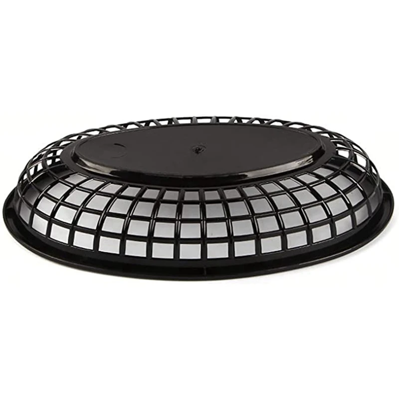 

48 Pcs Plastic Fast Food Baskets Oval Serving Platter Breakfast Dinner Plates French Fries Cake Bread Tray Restaurant