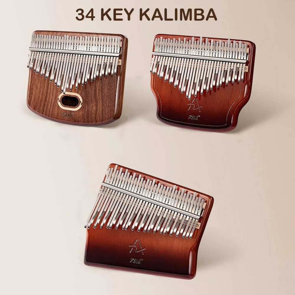 

Professional Kalimba 34 Keys Thumb Piano Veneer Beech Wood 34 Key Kalimba Finger Piano Beginners Instrument With Storage Box