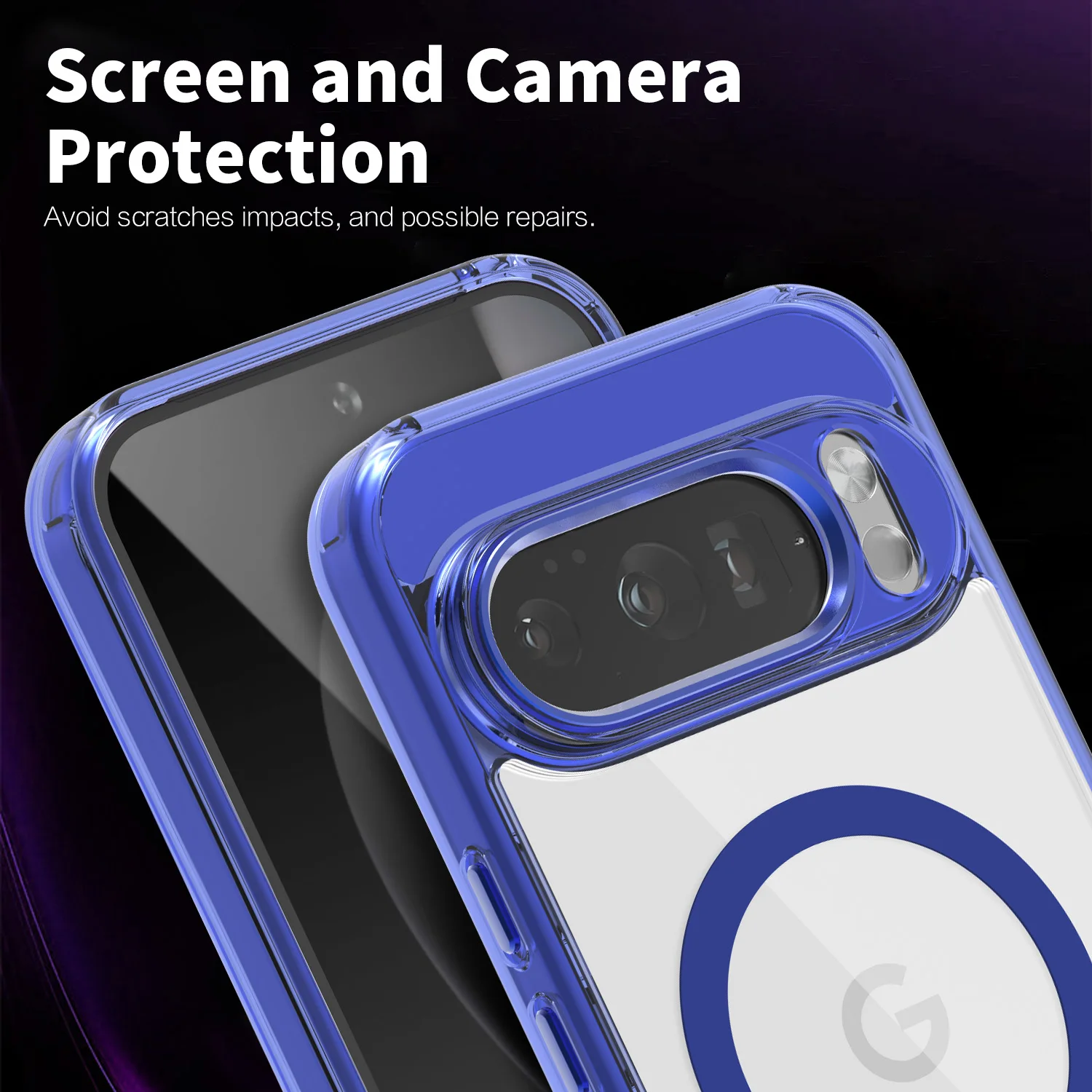 Transparent Magnetic Case with MagSafe for Wireless Charging - Metal Key Cover