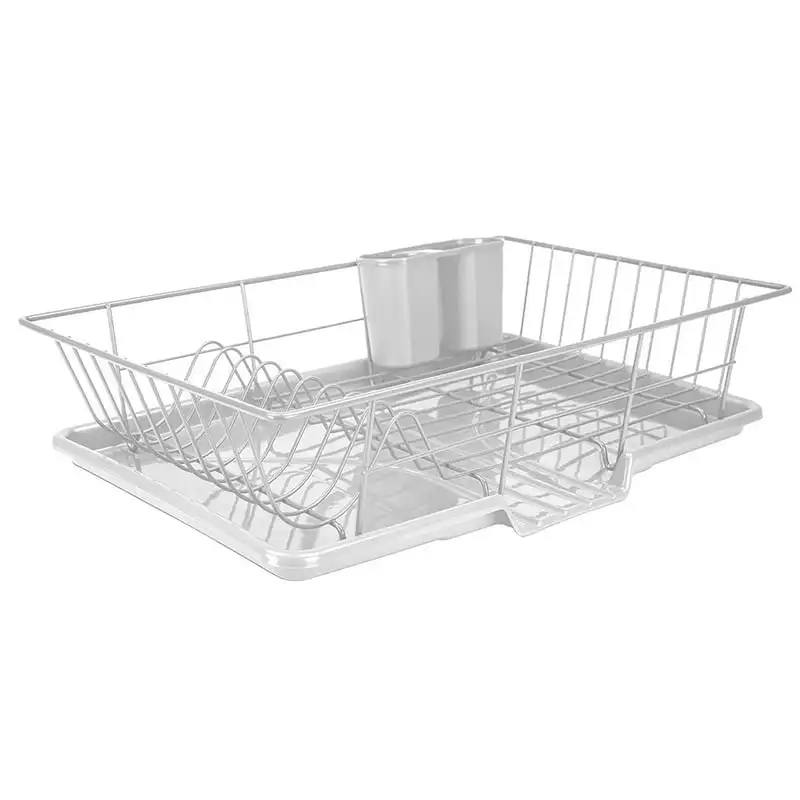 Joey'z 3-Pc Extra Large Dish Drying Rack with Drainboard and