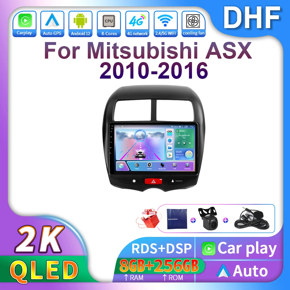 

Автомобильный радиоприемник DHF 2 Din Android 13 для Mitsubishi ASX 1 2010 2011-2016 C4 Peugeot 4008 Автомобильный мультимедийный видеоплеер Navi GPS Carplay