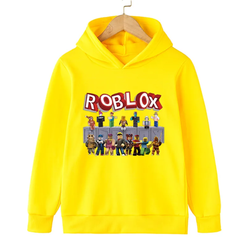 Boys Funny Robloxing Game Print Hoodies Cartoon Long Sleeve Children Pullover Spring Kids Girls Tops Children Clothes 3-14 Years children's sweatshirts