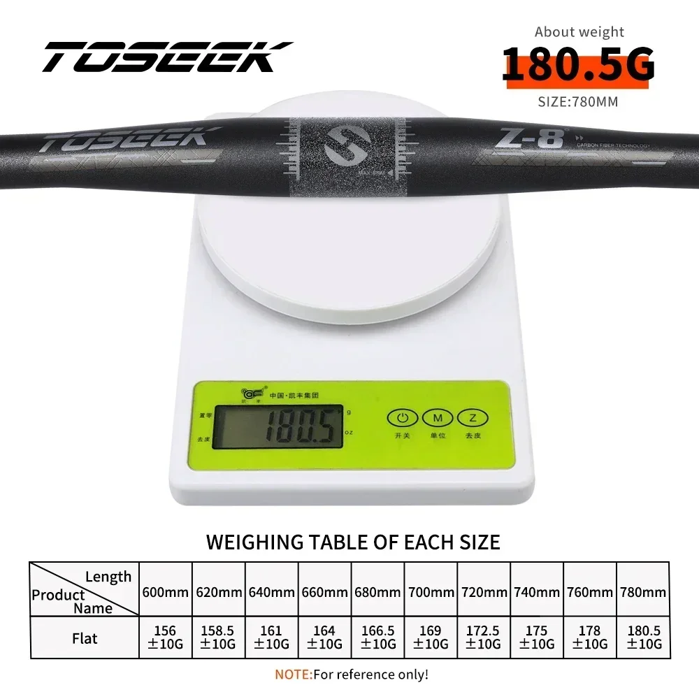 TOSEEK Full Carbon MTB Handlebar 31.8MM Mountain Bike Handlebar 700/720/740/760/780MM Carbon Mountain Bicycle Flat Bar