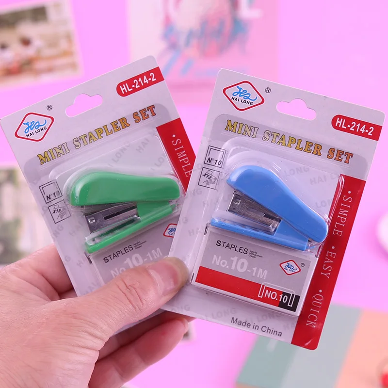 1Set Stapler Solid Office Stationery Mini Portable for No. 10 Staples